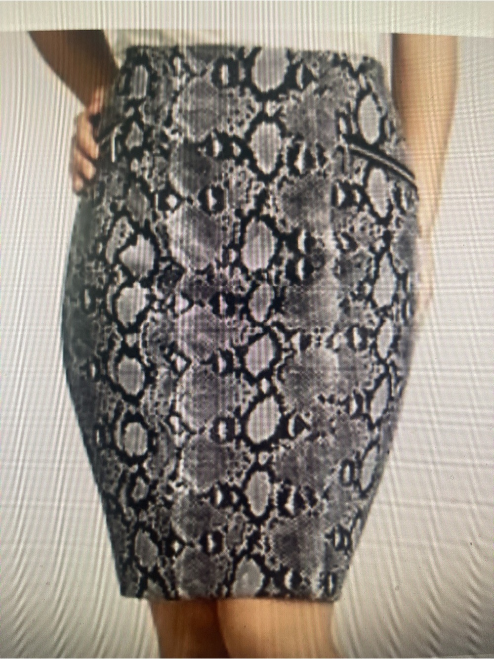 Michael Kors Snakeskin Print Pencil Skirt - Gray/Black Size 16